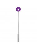 OUCH! LEATHER CIRCLE TIPPED METAL CROP PURPLE