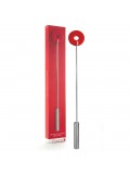 OUCH! LEATHER CIRCLE TIPPED METAL CROP RED photo
