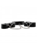 OUCH! REVERSIBLE COLLAR WITH WRIST AND ANKLE CUFFS WHITE AND BLACK photo