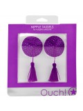 ROUND NIPPLE TASSELS OUCH! NIPPLE COVERS PURPLE toy