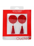 ROUND NIPPLE TASSELS OUCH! NIPPLE COVERS RED toy