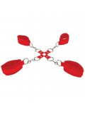 OUCH VELCRO HAND AND LEG CUFFS RED 8714273309556