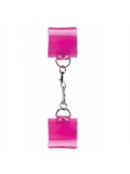 PINK TRANSLUCENT HANDCUFFS WITH VELCRO 8714273070937