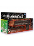 REALISTIC COCK 6" BLACK 0782421120801 toy