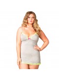 LEG AVENUE SERAPHINA PLUS SIZE CHEMISE GREY 0714718504537
