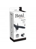 REAL RAPTURE AIR FEELING 8' HOLLOW VIBRATING STRAP-ON WITH SCROTUM BLACK toy