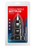 TRIPLE RIPPLE BUTT PLUG BLACK L 0782421113803 toy