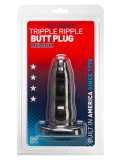 TRIPLE RIPPLE BUTT PLUG BLACK M 0782421113605 toy