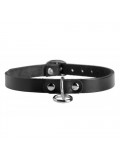 Unisex Leather Choker with O-Ring 811847019229